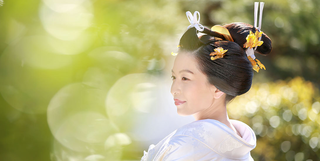 地毛結い日本髪での結婚式｜バスクヘア＆メイク